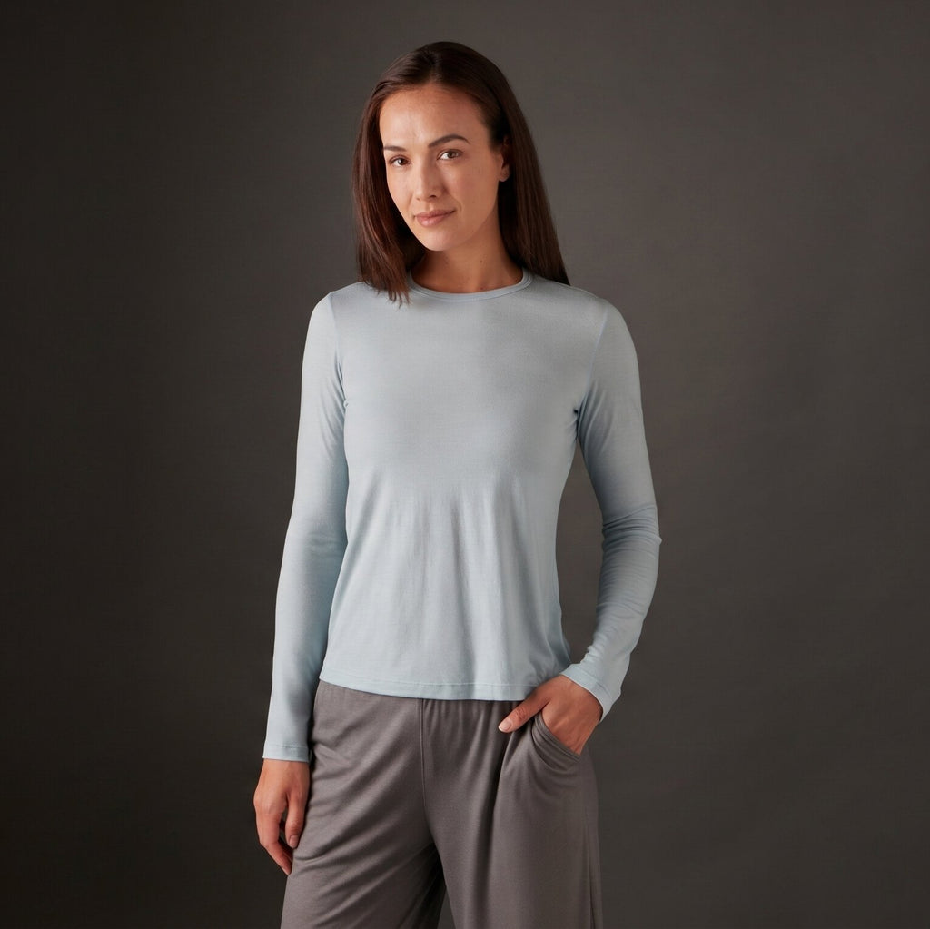 Women's Halo Long Sleeve Crew - Glacier Blue