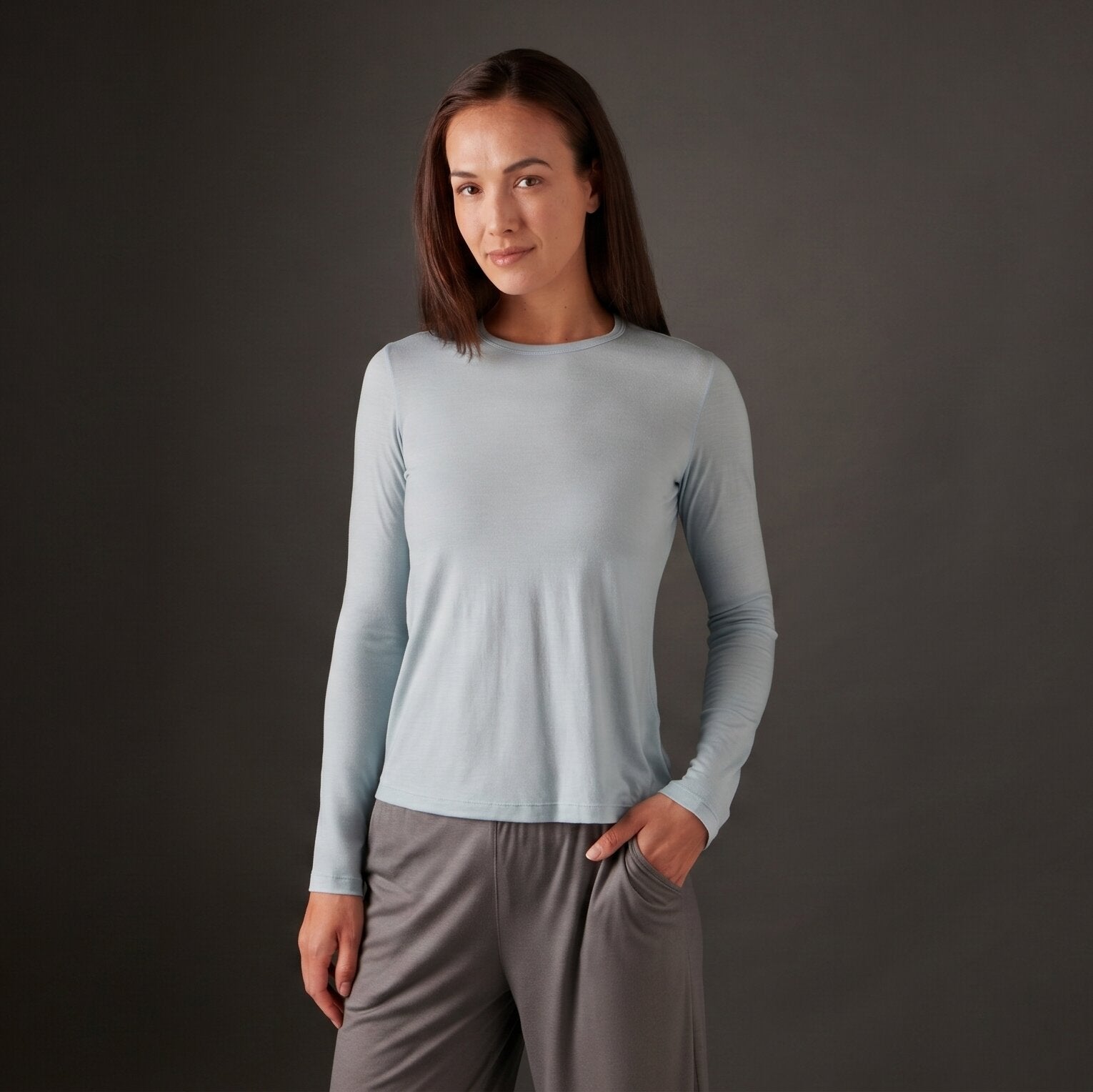 Women’s Halo Long Sleeve Crew - Glacier Blue