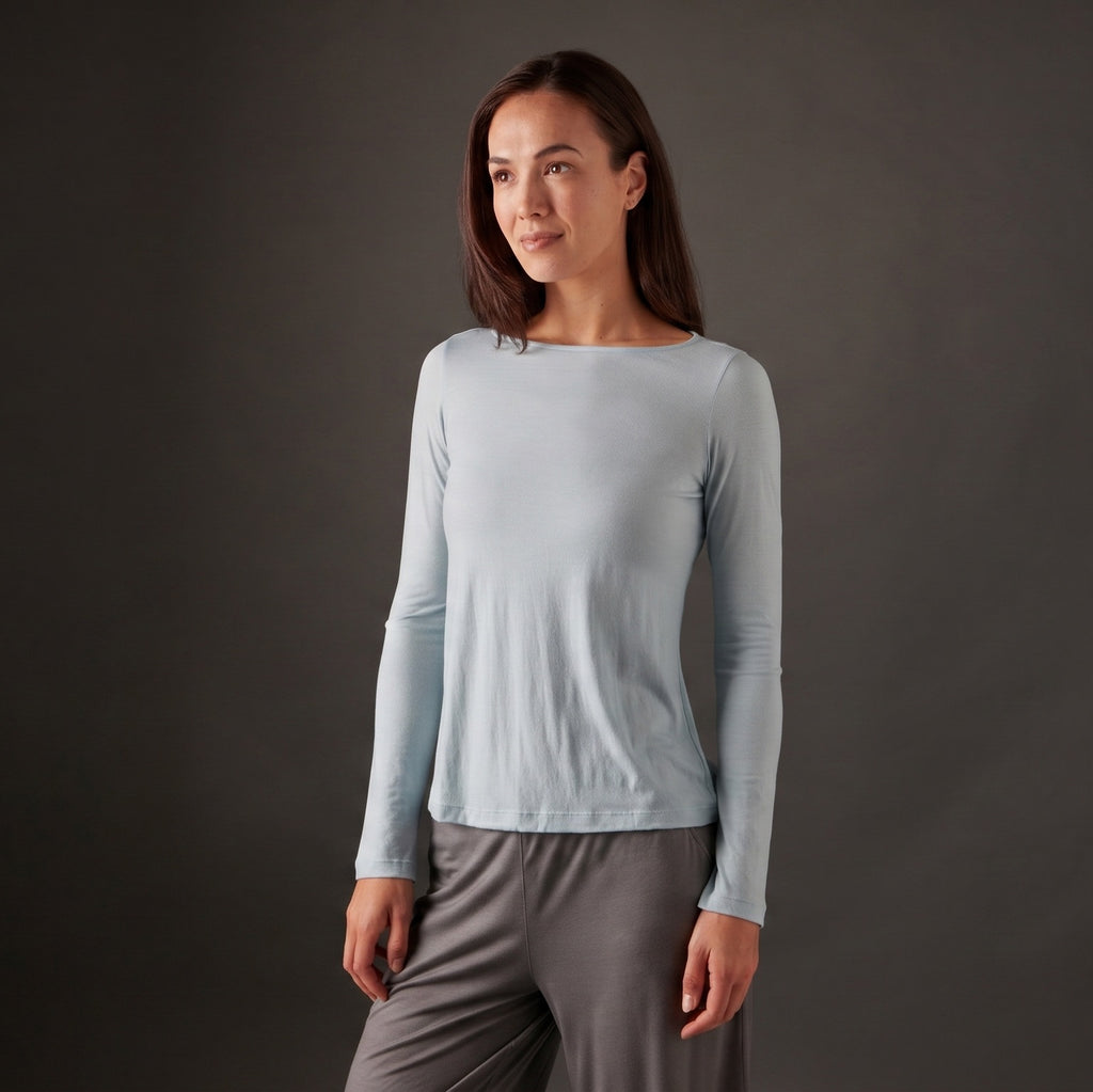 Women’s Halo Long Sleeve Boat Neck - Glacier Blue