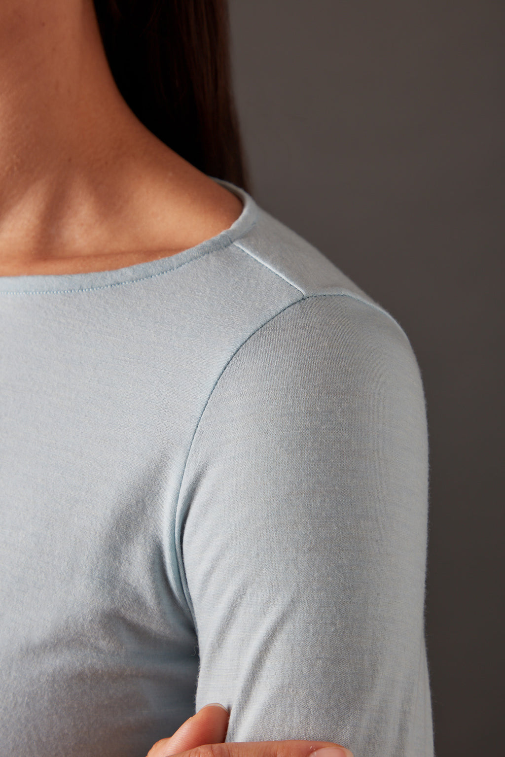 Women’s Halo Long Sleeve Boat Neck - Glacier Blue