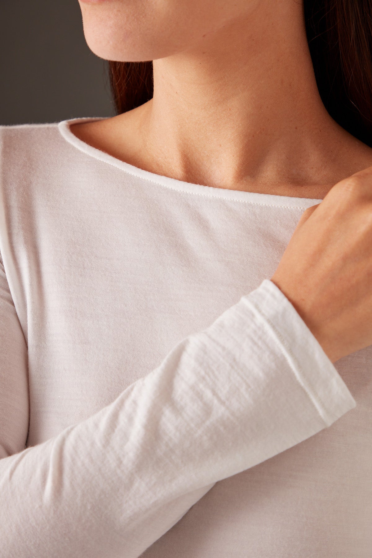 Women’s Halo Long Sleeve Boat Neck - Summit White