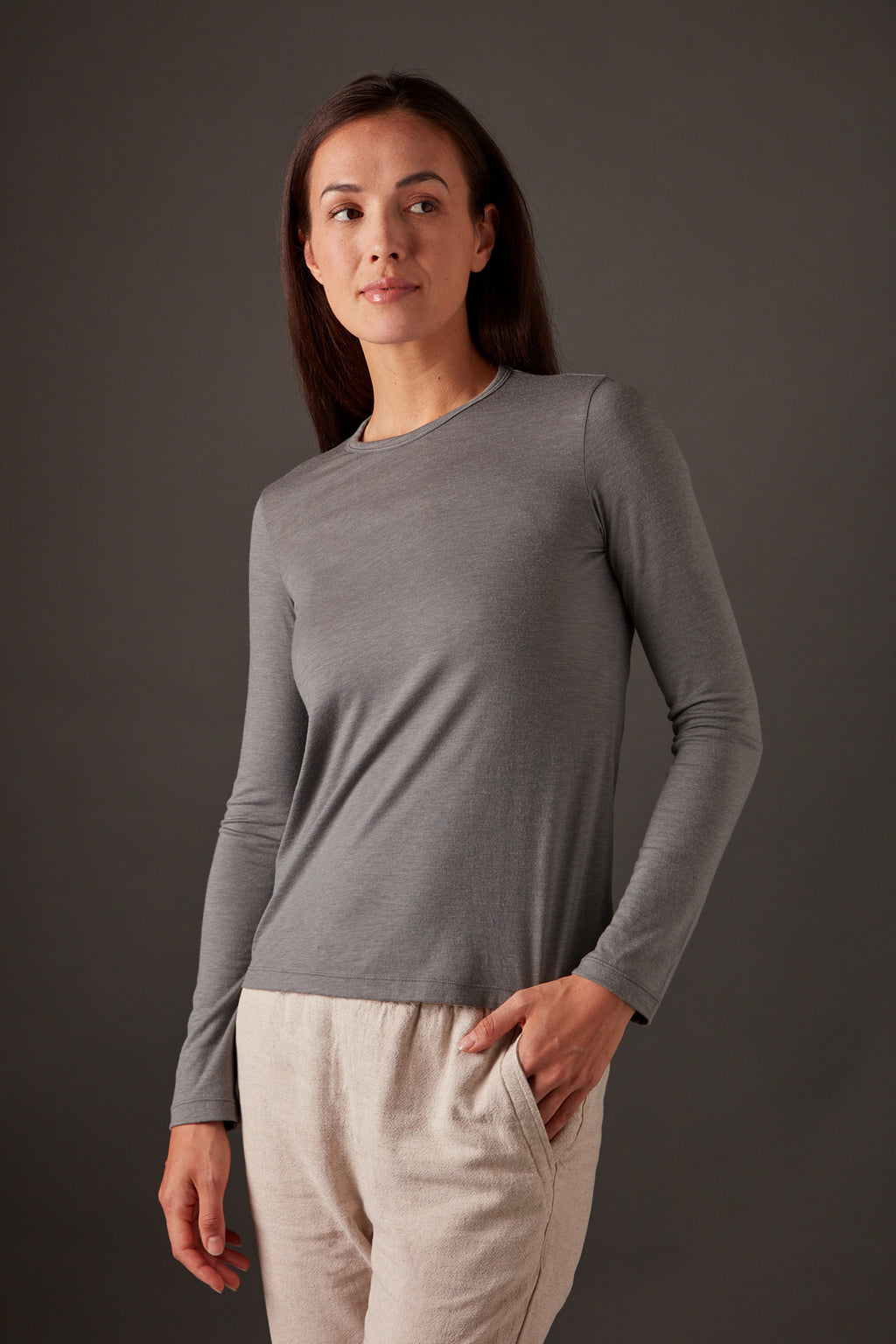 Women’s Halo Long Sleeve Crew - Riverstone