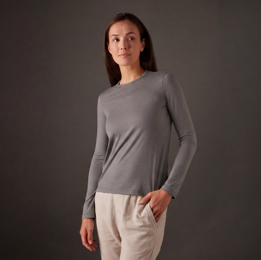Women's Halo Long Sleeve Crew - Riverstone