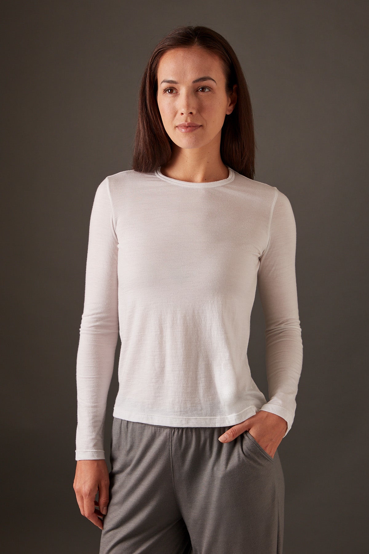 Women’s Halo Long Sleeve Crew - Summit White