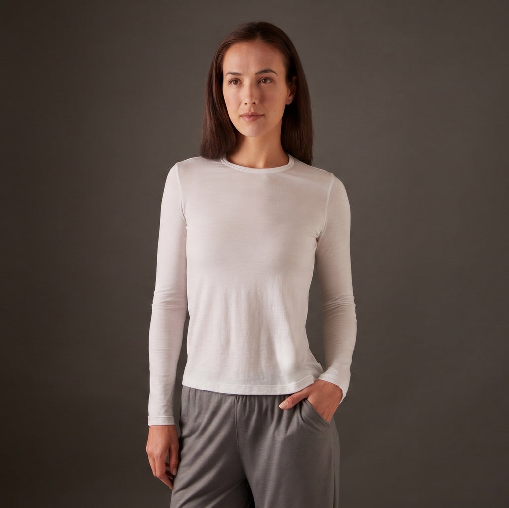 Women’s Halo Long Sleeve Crew - Summit White