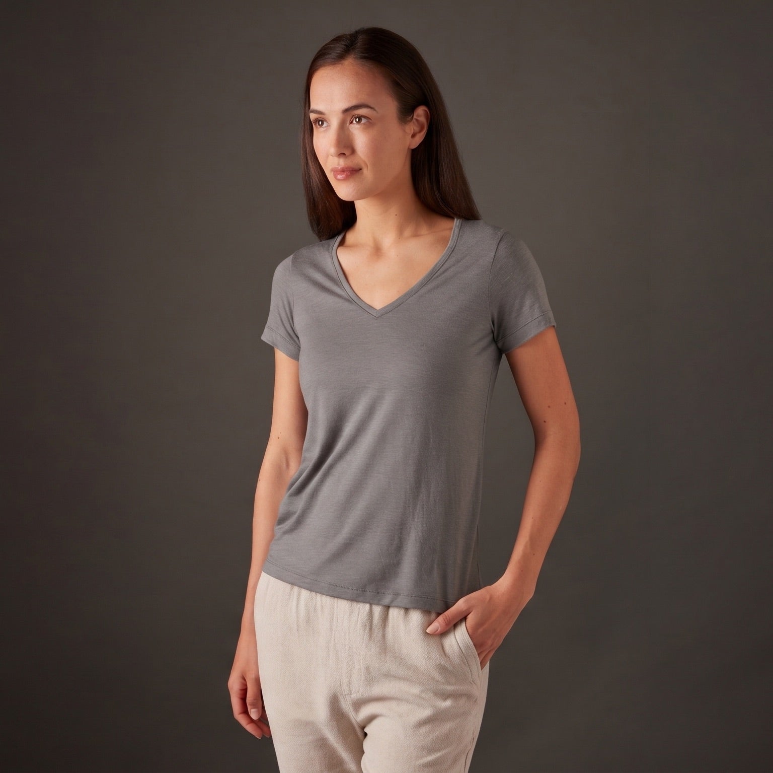 Women’s Halo Short Sleeve V-Neck - Riverstone
