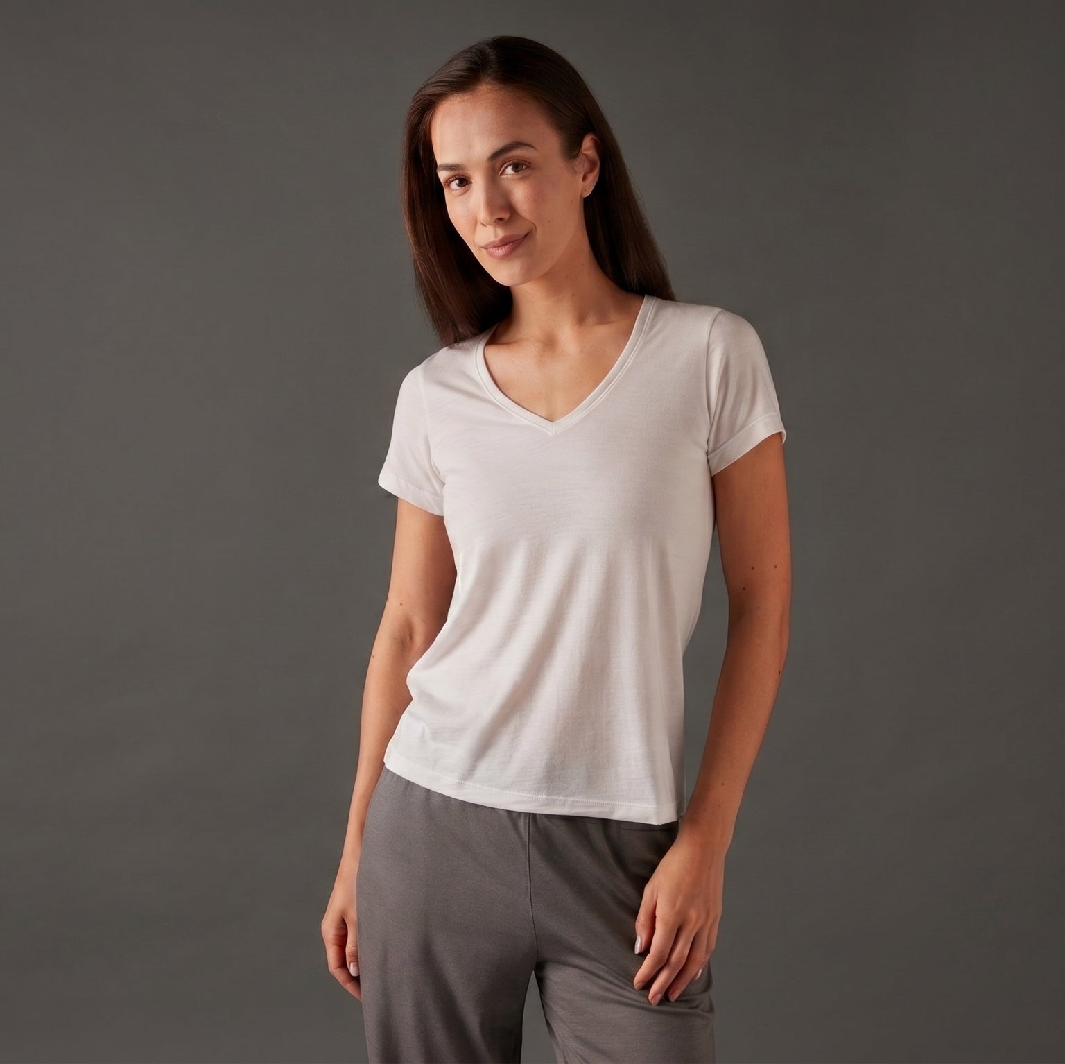 Women’s Halo Short Sleeve V-Neck - Summit White