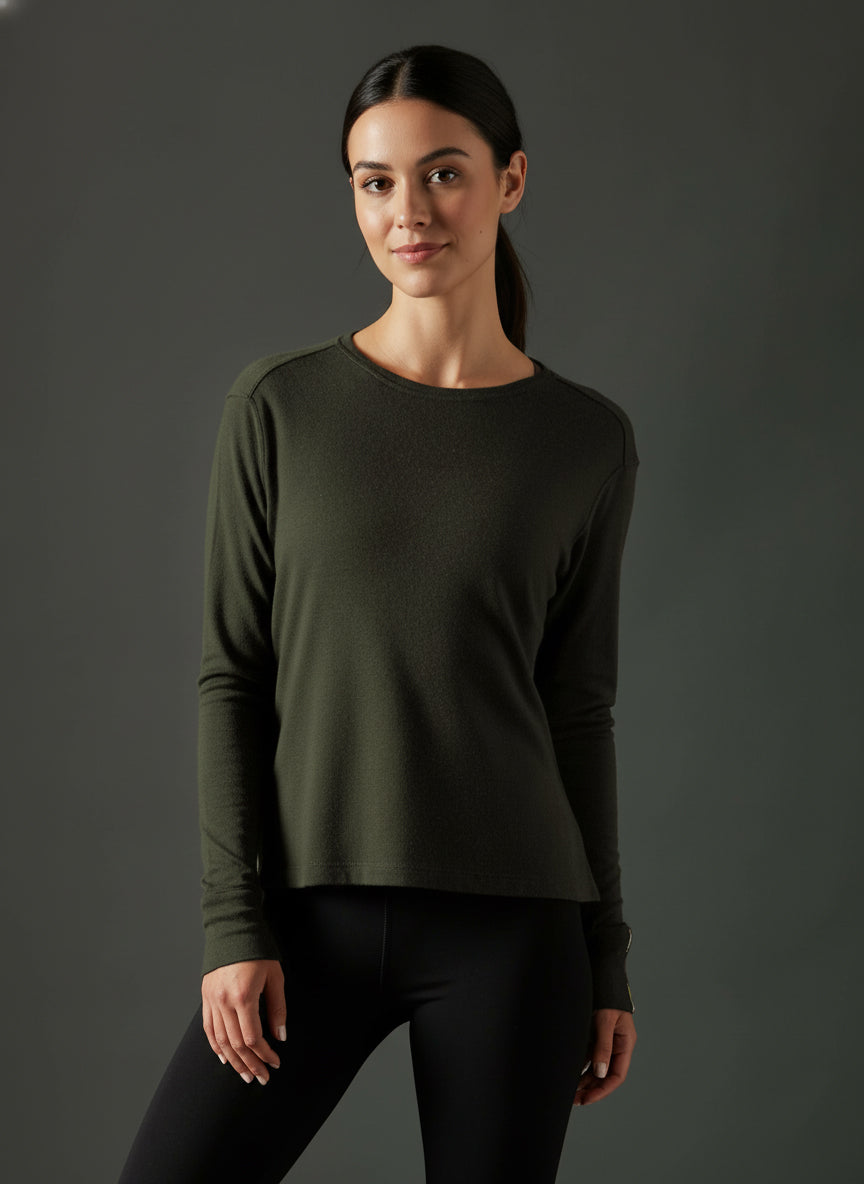 Women's Liberty Casual Crew - Deep Forest Green