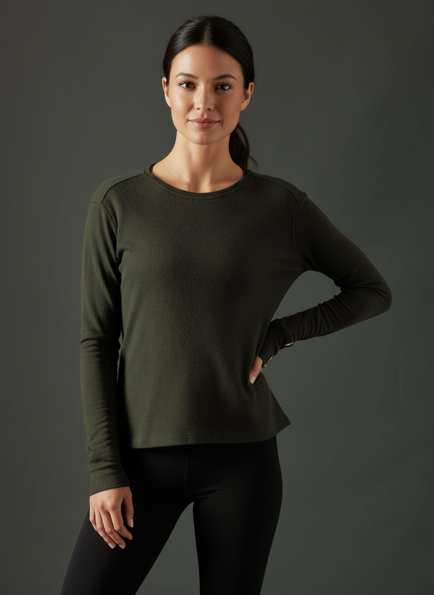 Women's Liberty Casual Crew - Deep Forest Green