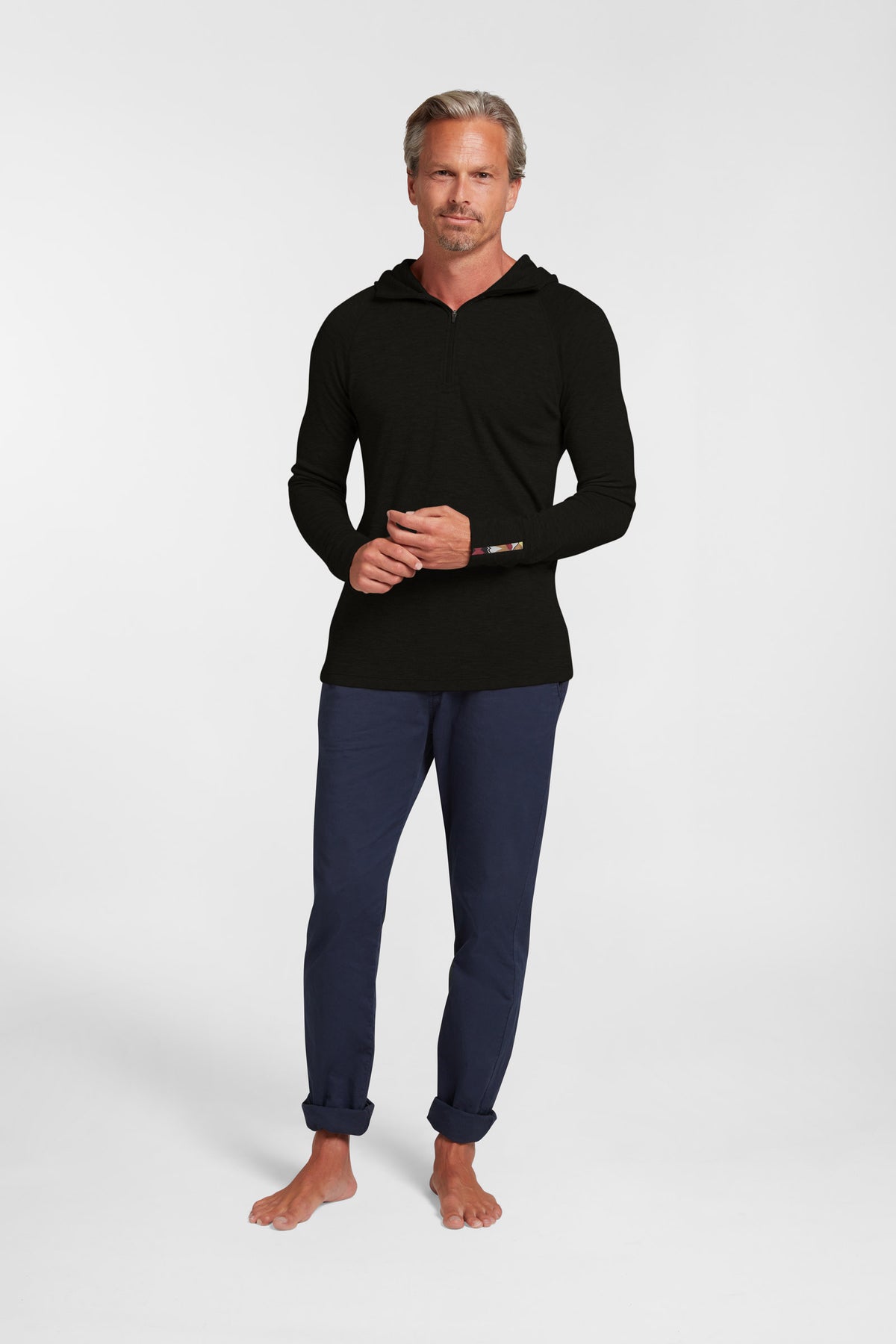 Men's Liberty Zip Yak Wool Hoodie - Black