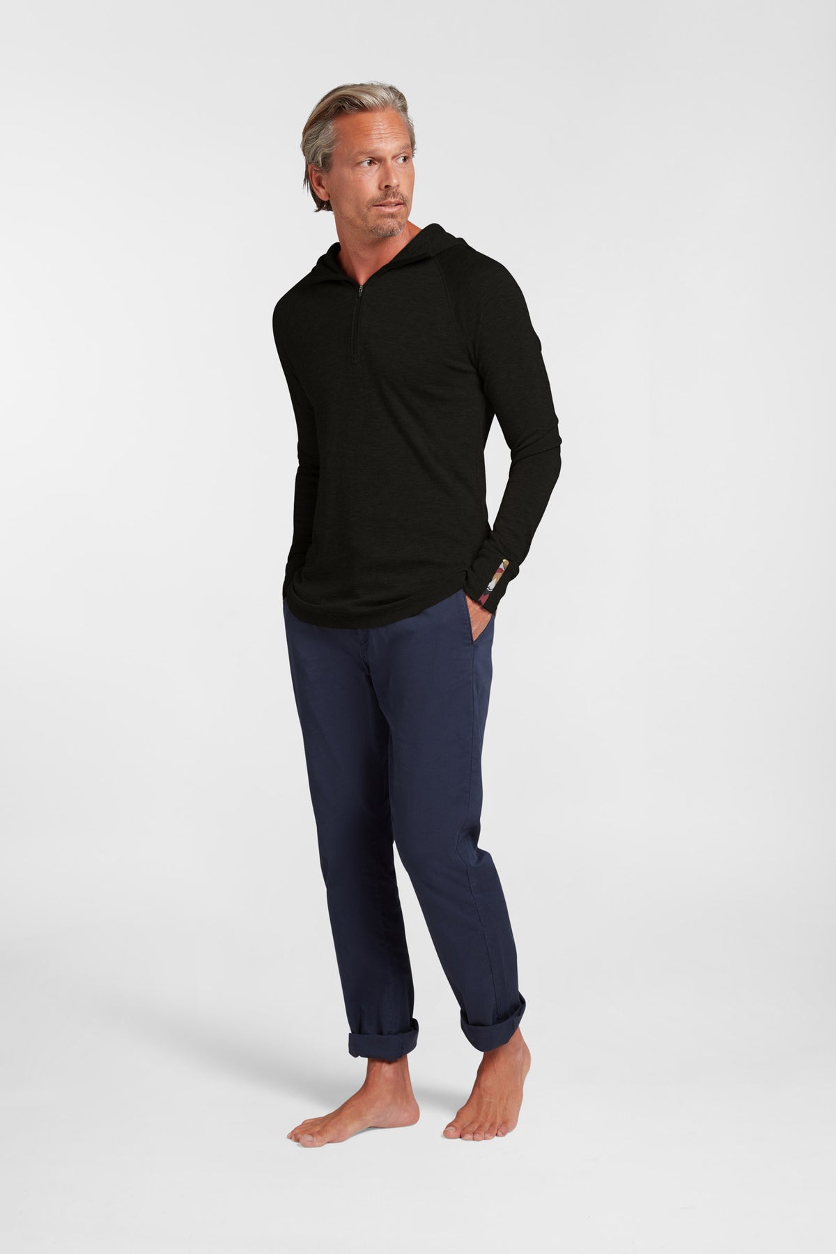 Men's Liberty Zip Yak Wool Hoodie - Black