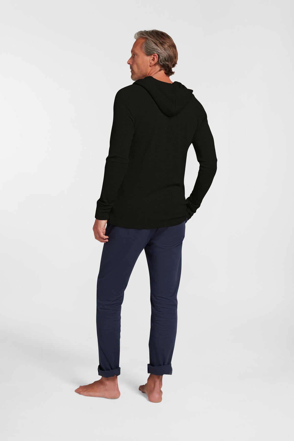 Men's Liberty Zip Yak Wool Hoodie - Black