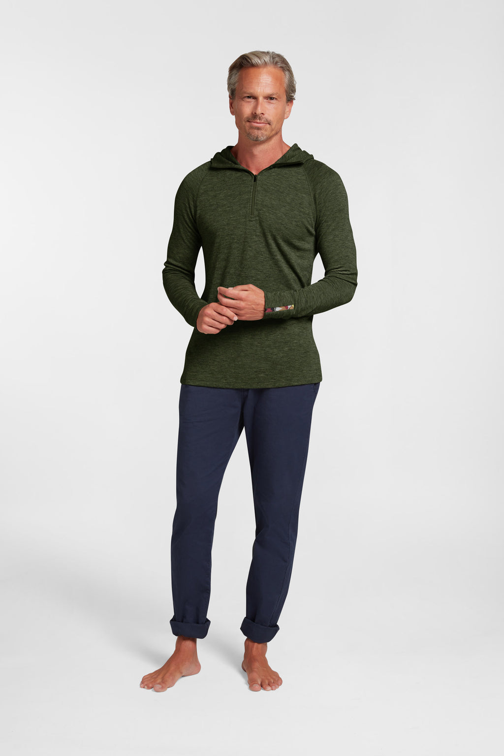Men's Liberty Yak Wool Zip Hoodie - Deep Forest Green