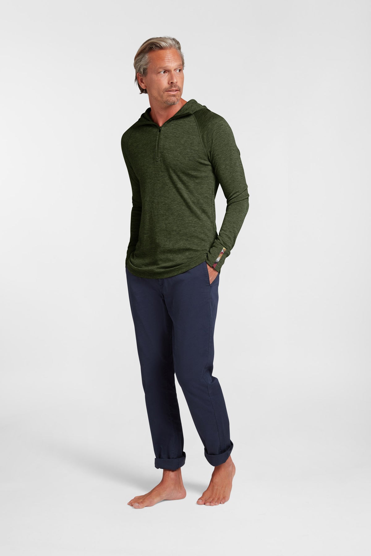 Men's Liberty Yak Wool Zip Hoodie - Deep Forest Green