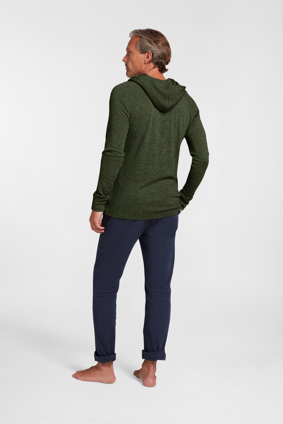 Men's Liberty Yak Wool Zip Hoodie - Deep Forest Green