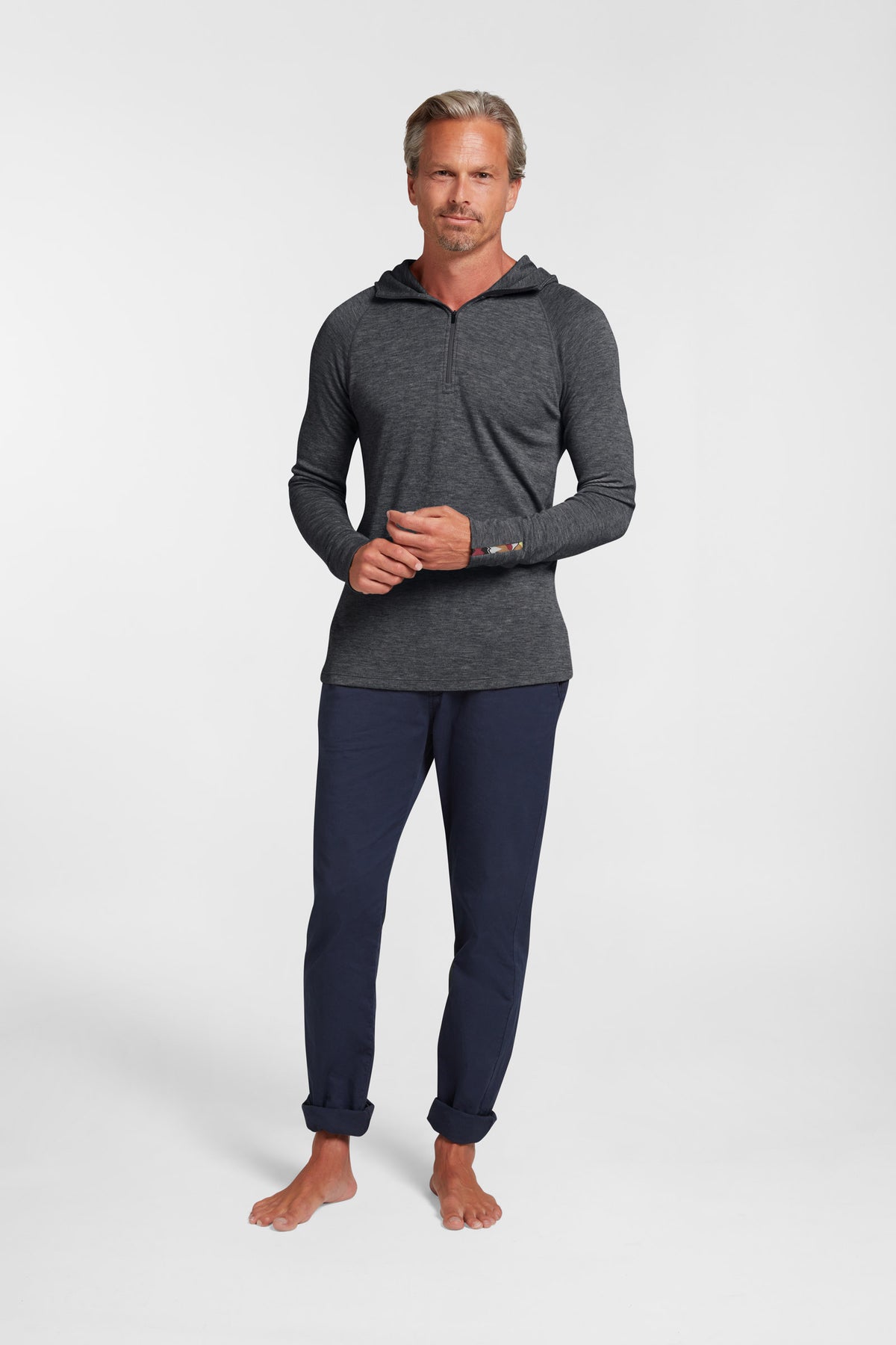 Men's Liberty Yak Wool Zip Hoodie - Slate