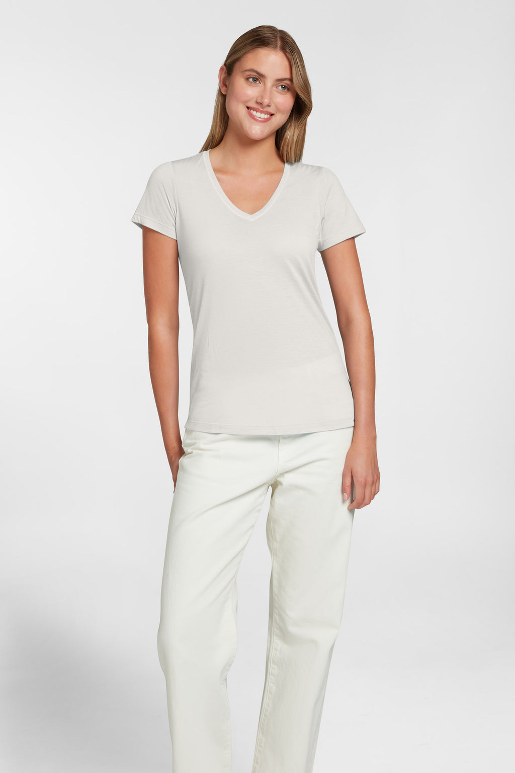 Women's Halo Short Sleeve V-Neck - Summit White