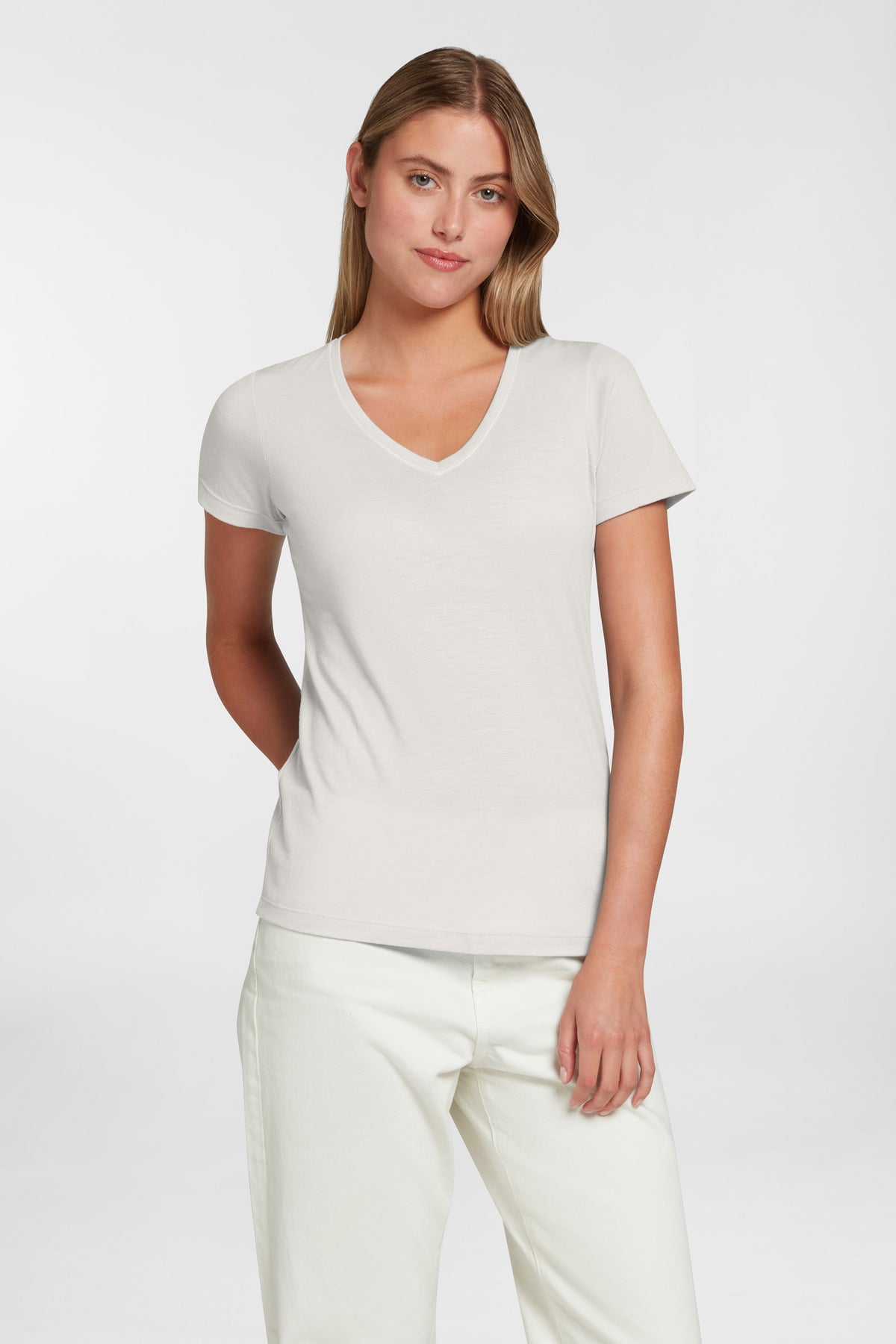 Women's Halo Short Sleeve V-Neck - Summit White