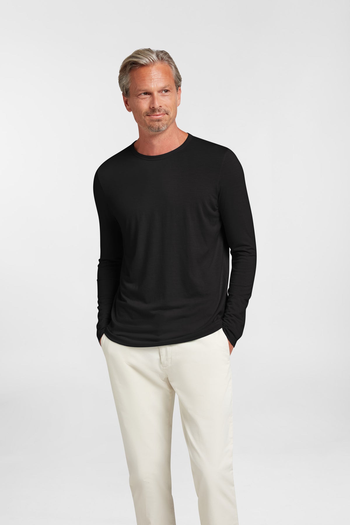 Men's Halo Long Sleeve Crew - Black