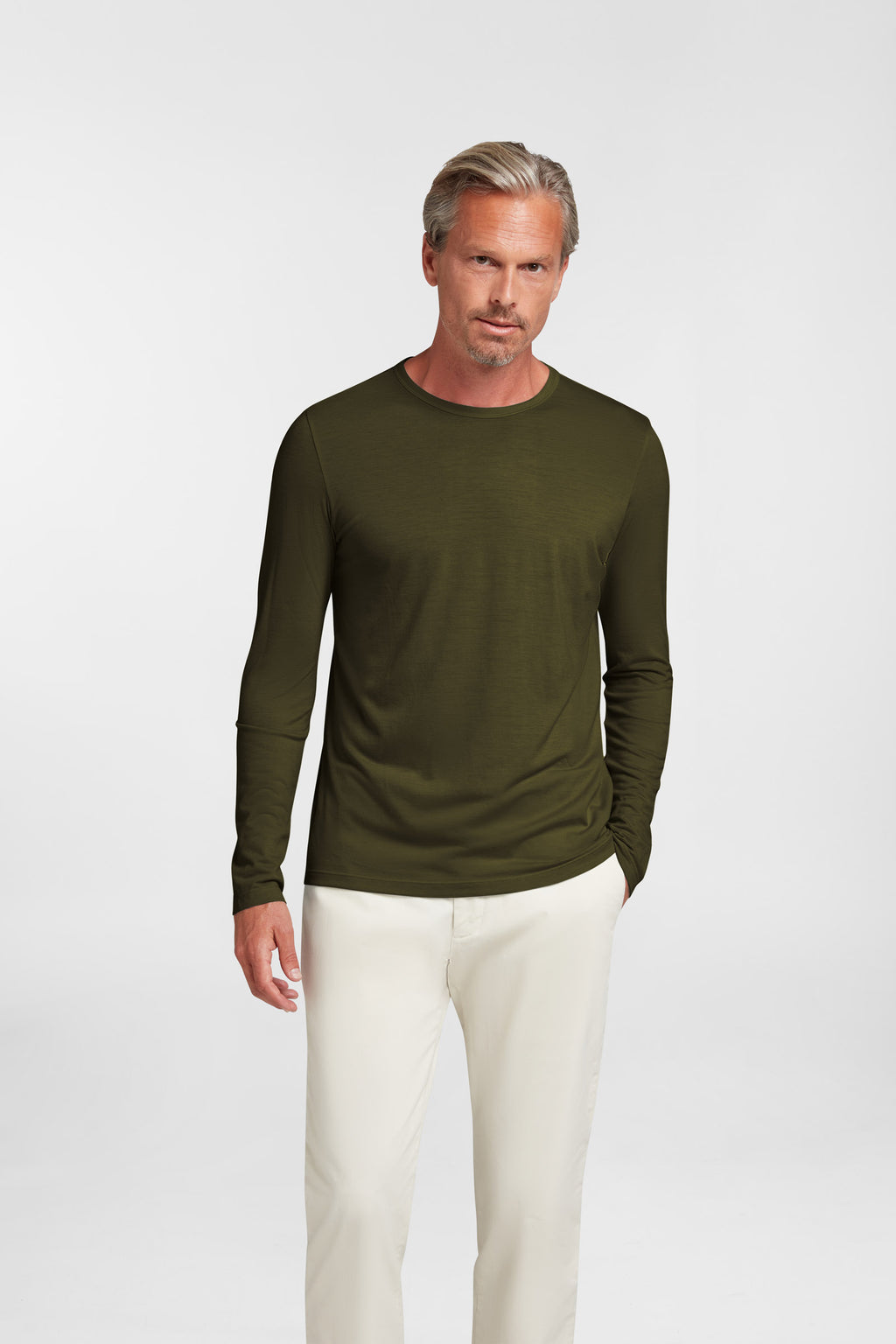 Men's Halo Long Sleeve Crew - Military
