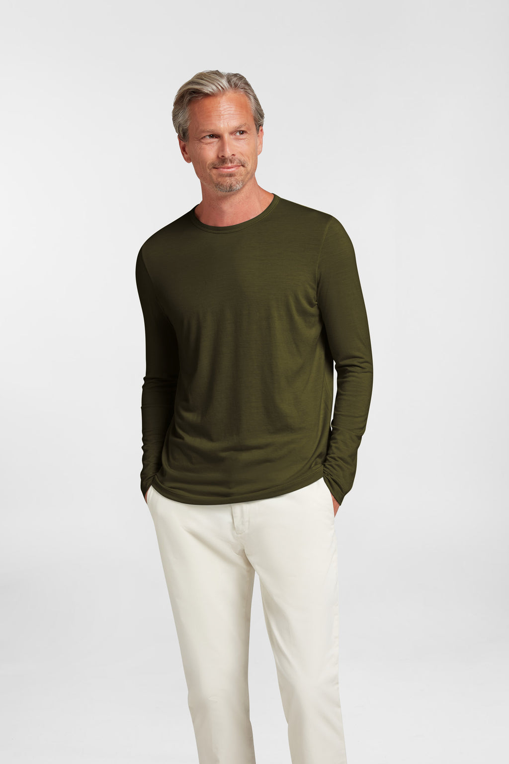 Men's Halo Long Sleeve Crew - Military