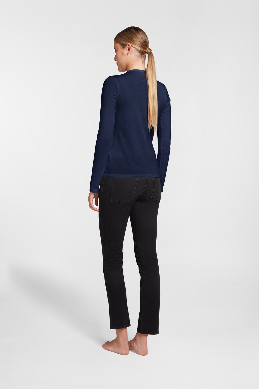 Women's Halo Long Sleeve Crew - Navy Blue