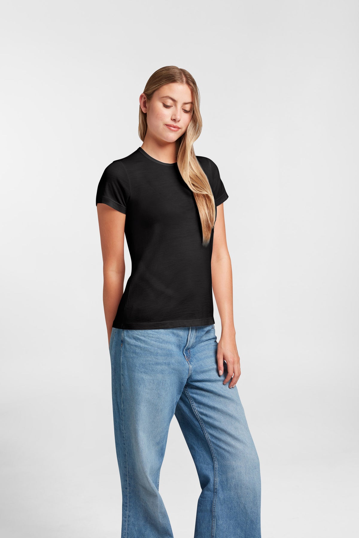 Women's Halo Short Sleeve Crew - Black