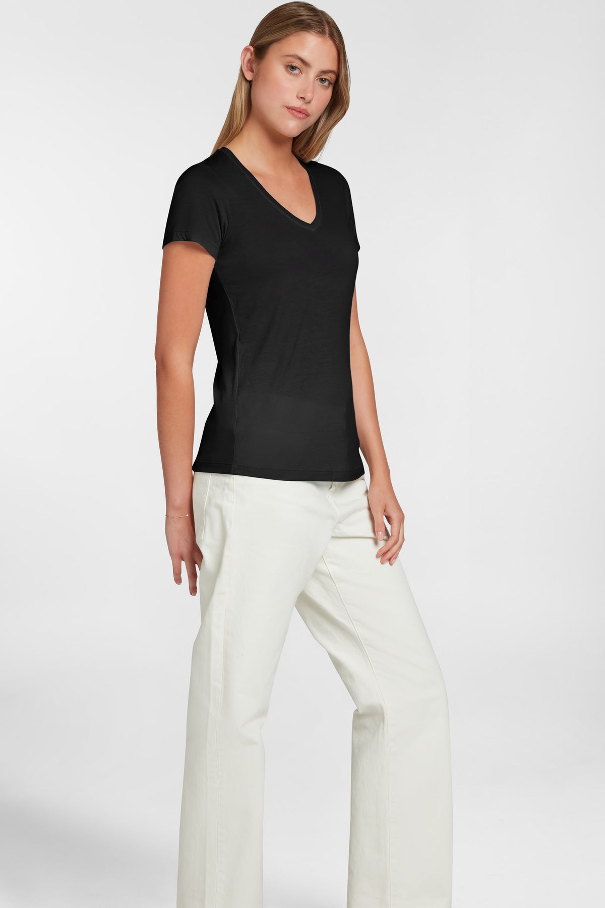 Women's Halo Short Sleeve V-Neck - Black