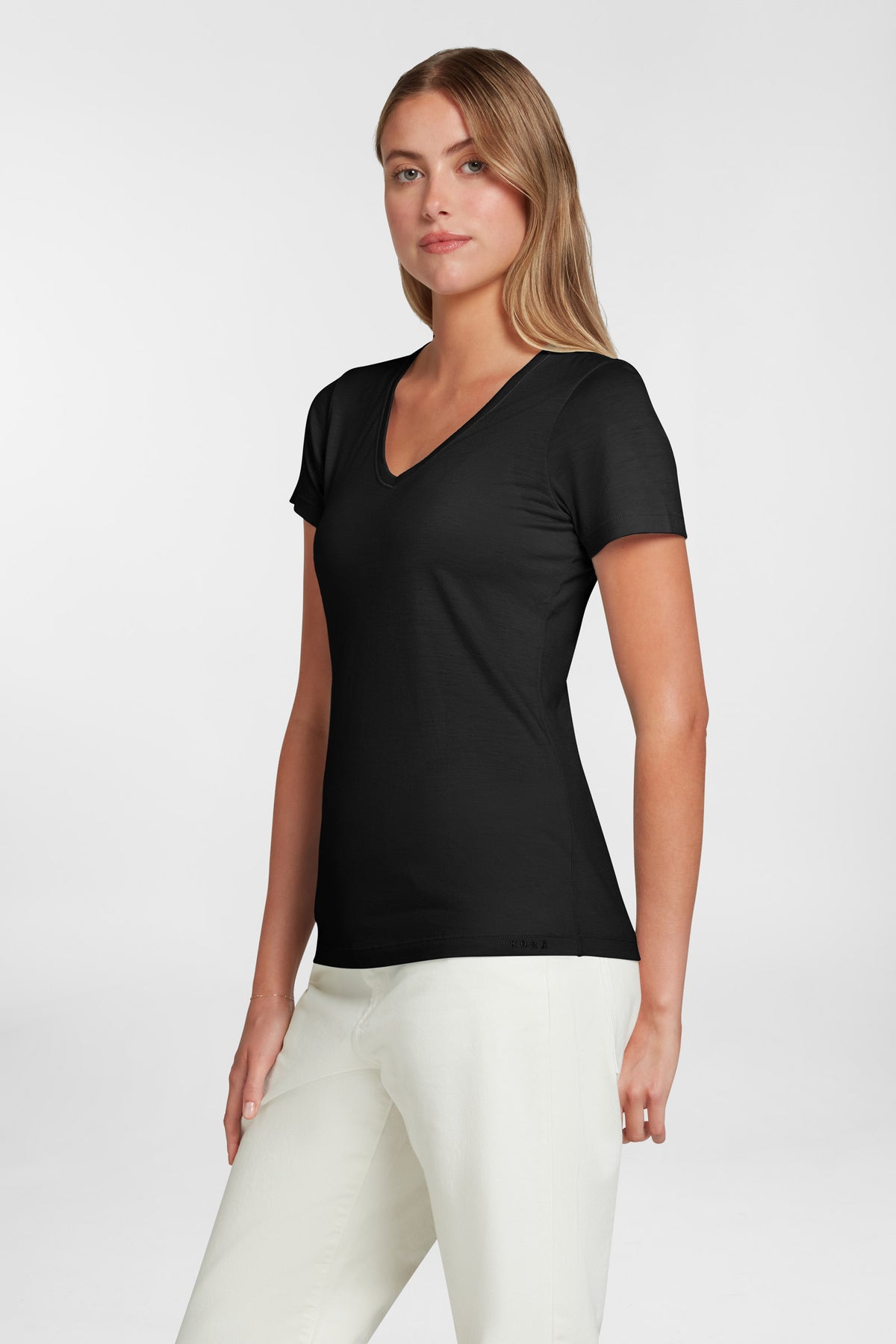 Women's Halo Short Sleeve V-Neck - Black